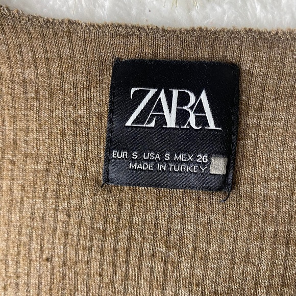 Zara Brown Button-Up Ribbed Jacket - Picture 7 of 10
